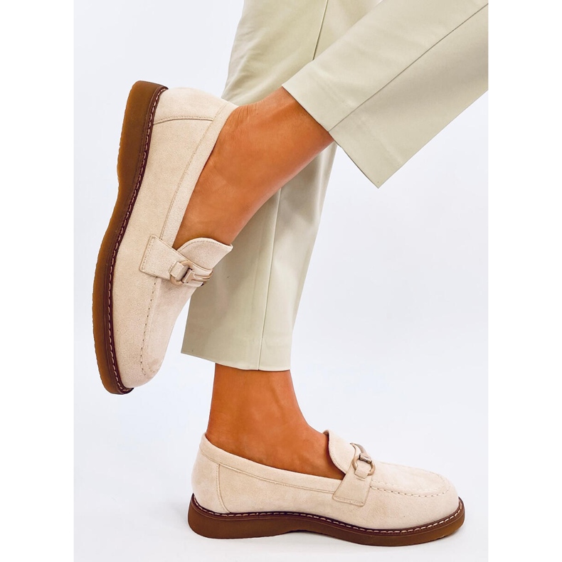 States Beige ženske mokasine od brušene kože bež 2