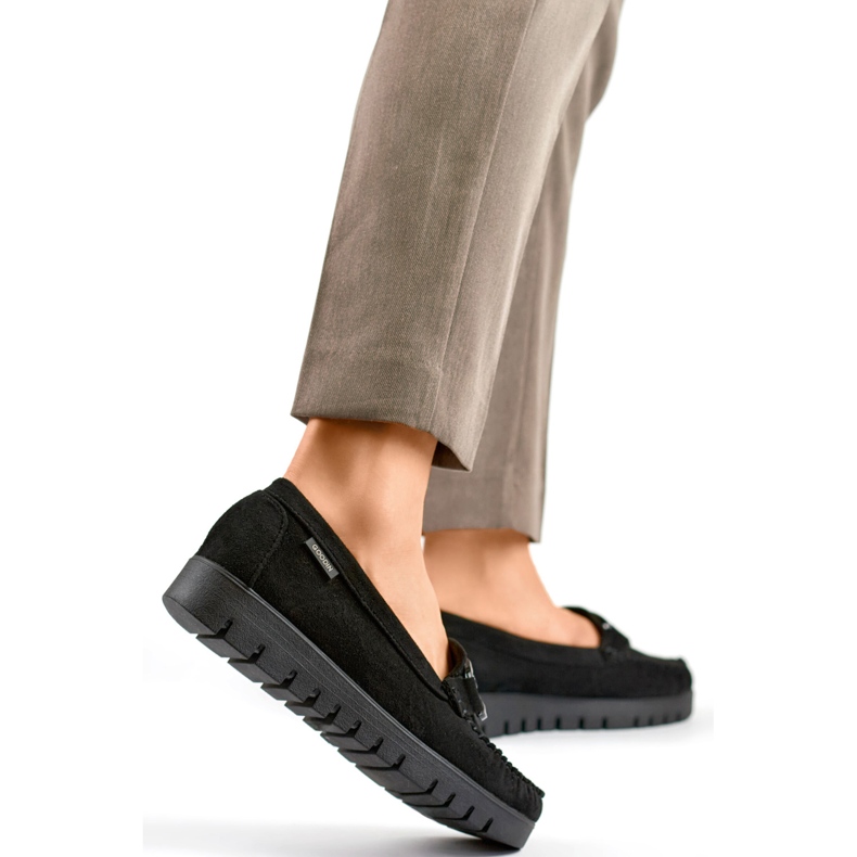 Ženske crne mokasine s udobnim potplatom crno 2