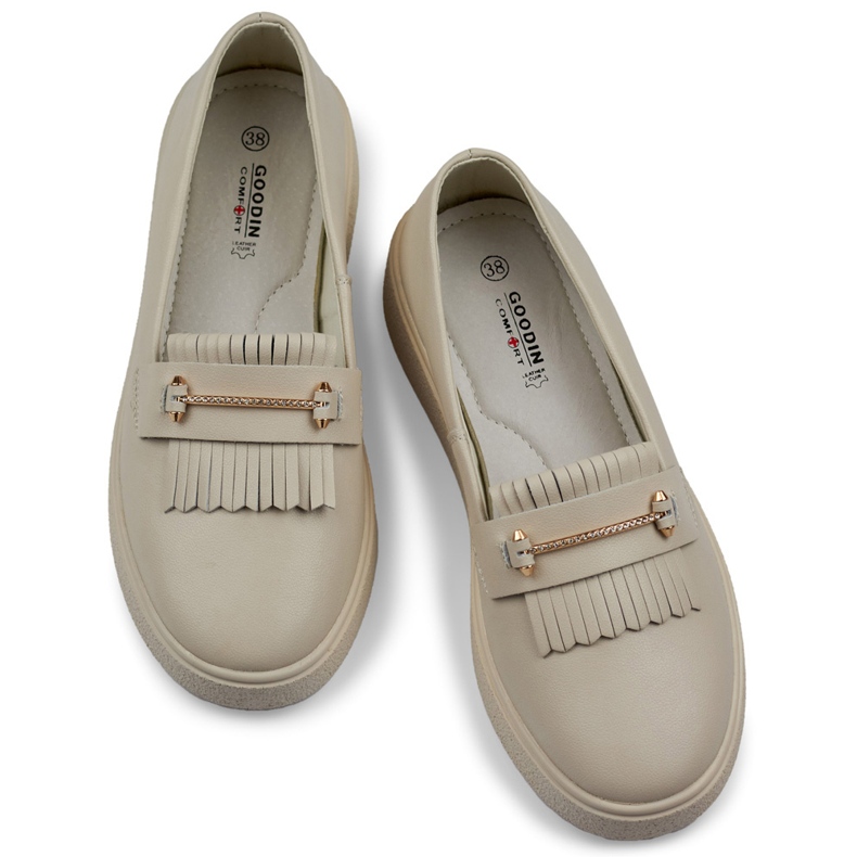 Ženske kožne cipele bež boje 1