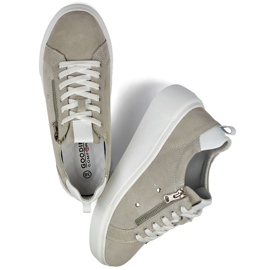 Sive kožne ženske sportske cipele siva 1