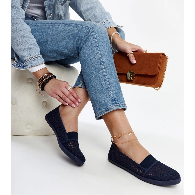 Mornarsko plave ažur tenisice Peony plava 1