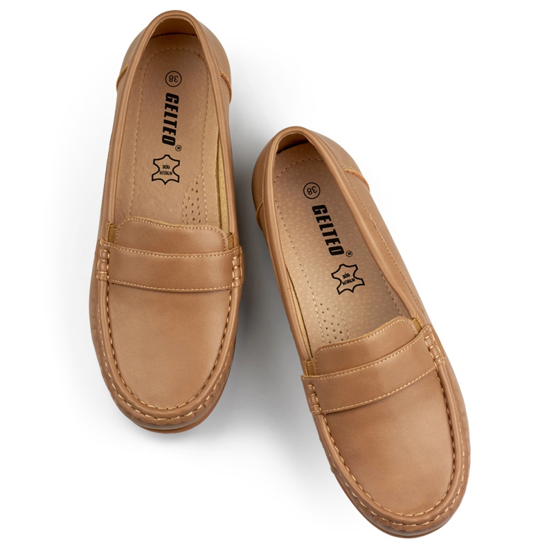 Udobne ženske mokasine tamno bež boje 1