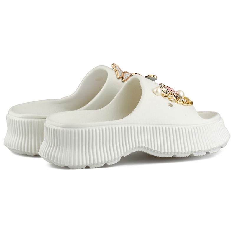 Ženske bijele gumene japanke s ukrasima bijela 1