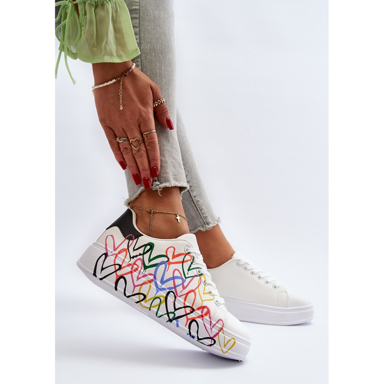 Ženske tenisice sa srcima Bijeli Claral bijela 1