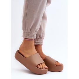 Ženske japanke s debelim potplatom, smeđa Oreithano 2