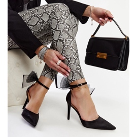 Ilaysa crne visoke pete s mašnom crna 1