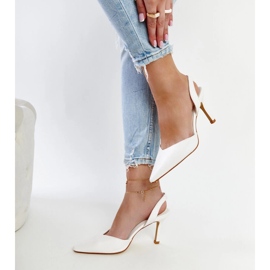 Bijele otvorene pete Fontanile visoke pete bijela 1