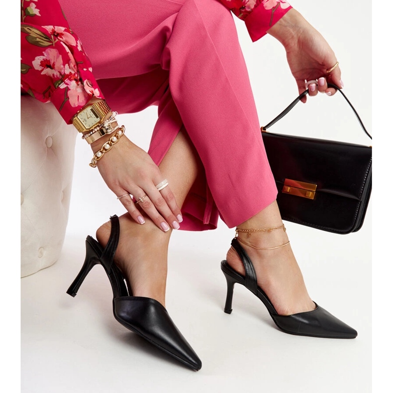 Crne Fontanile cipele s otvorenom petom crna 1