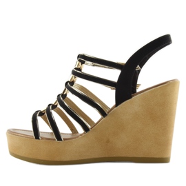 Sandale na klin GM-5032 crne crna 1