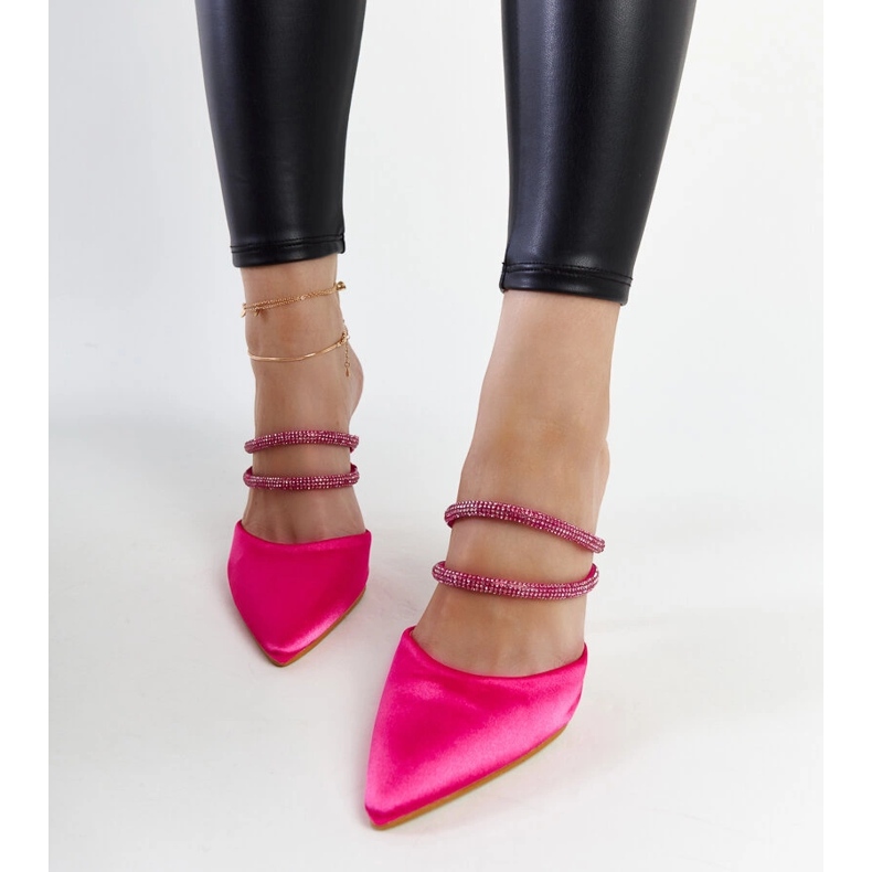 Ružičaste Raffaelina japanke na visoku petu ružičasta 1