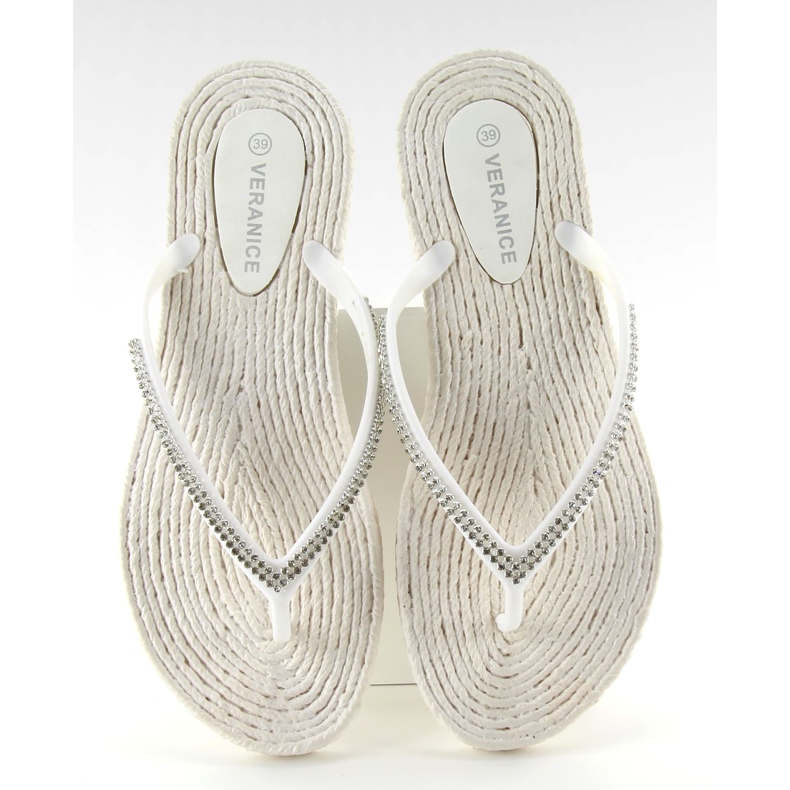 Gumene japanke poput espadrila ls069 bijele bijela 1
