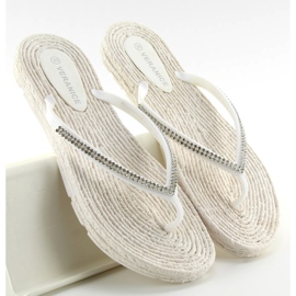 Gumene japanke poput espadrila ls069 bijele bijela 2