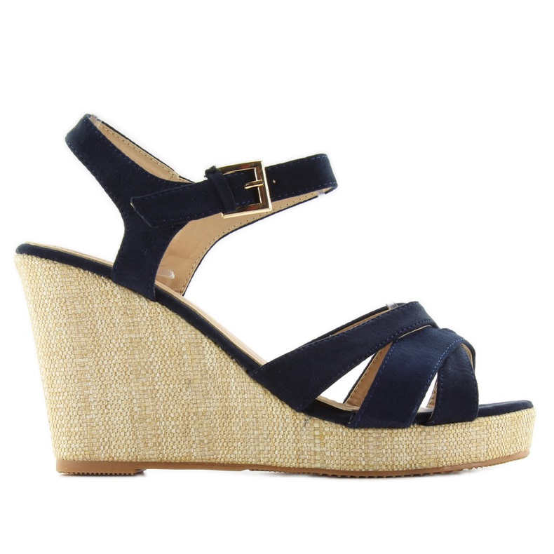 Sandale na klin BL337 plave tamnoplava 1