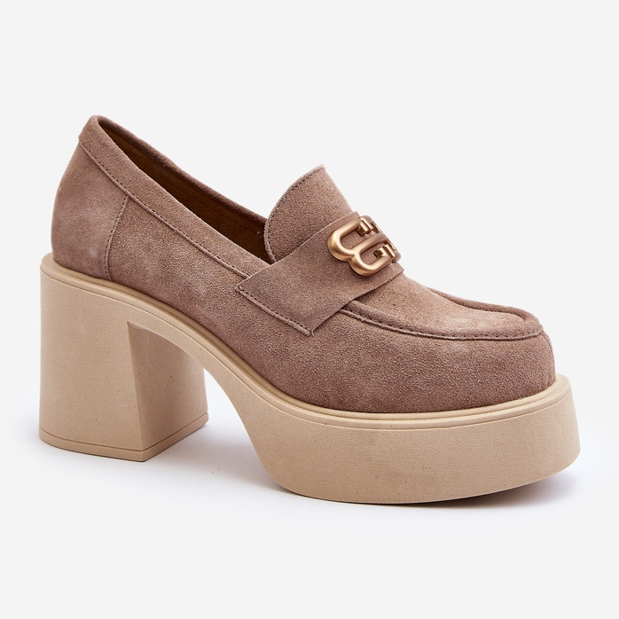 Zazoo 20170 Ženske cipele od brušene kože na visoku petu, bež 1