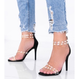 Crne sandale na visoku petu iz Maa crna 1