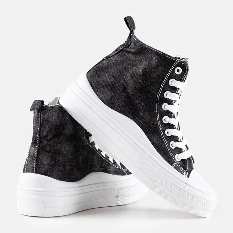 Crne Frederick tenisice s platformom crno 2