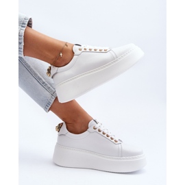 Ženske kožne tenisice s platformom CheBello 4367 Bijele bijela 2