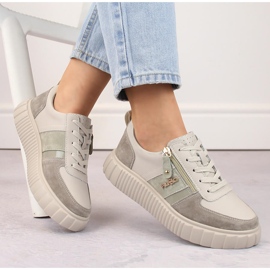 Bež ženske kožne cipele na platformu Filippo DP6121 1