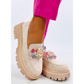 Stefani Bež mokasine s platformom i kamenčićima 1
