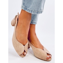 Venus kaki sandale na petu bež 2