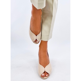 Venus Beige sandale na visoku petu bež 1