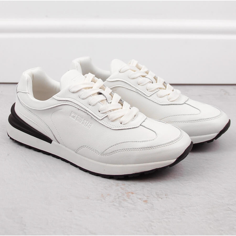 Kožne muške sportske cipele bijele Big Star NN174288 bijela 1