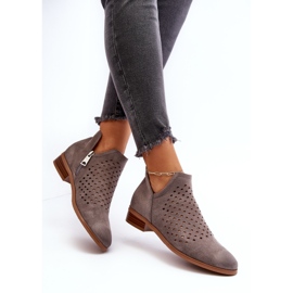 Vinceza Ženske niske ravne čizme sive Janetris siva 1