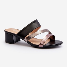 Ženske japanke na nisku petu crne Rosila crno 1