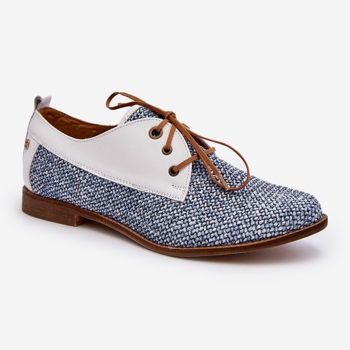 Ženske kožne ravne cipele Maciejka 06461-17 Plava 1