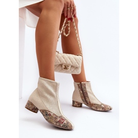 Pletene čizme na visoku petu Maciejka 04937-22 Svijetlo bež 1