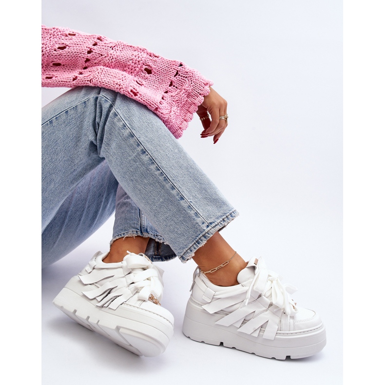 Zazoo 2F-7033 Tenisice na masivnoj platformi, bijele bijela 2