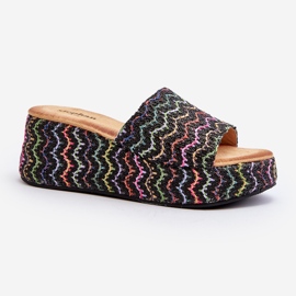 Ženske crne vanarila japanke na klin crno 1