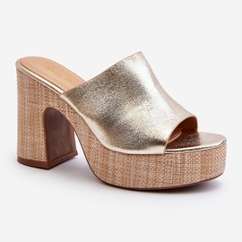 Ženske sandale s visokom petom, zlatne Siobhan zlatna 2
