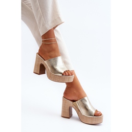 Ženske sandale s visokom petom, zlatne Siobhan zlatni 1