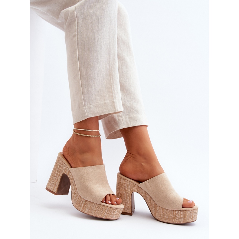 Bež ženske japanke s visokim petama, Siobhan 2