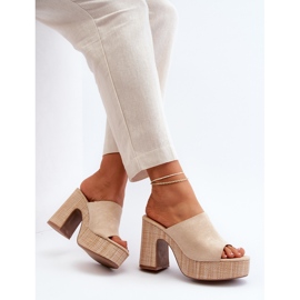 Bež ženske japanke s visokim petama, Siobhan 1