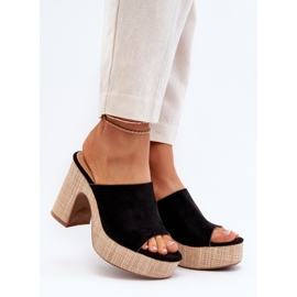 Ženske papuče s visokom petom, crne, Siobhan crna 2