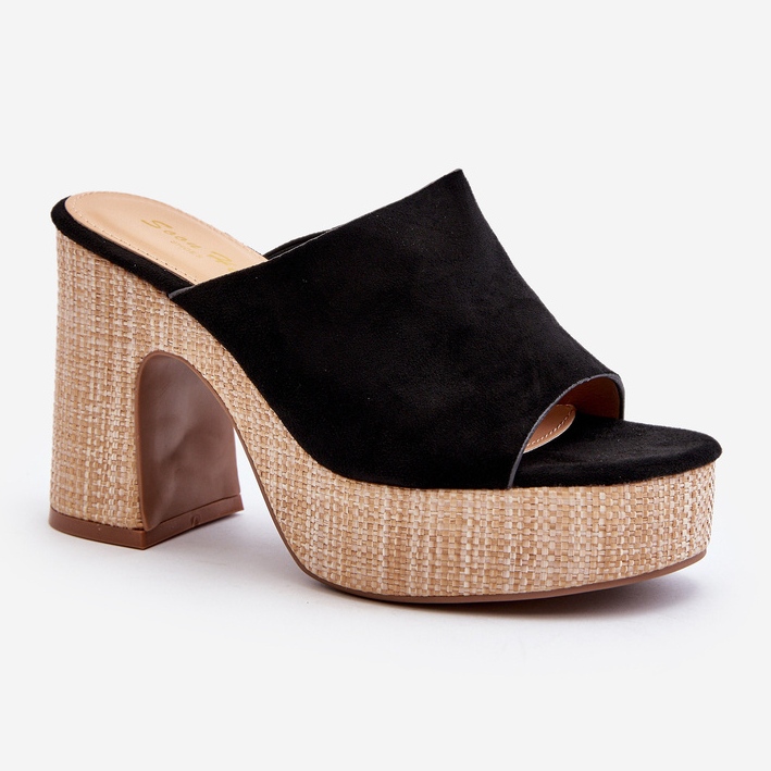 Ženske papuče s visokom petom, crne, Siobhan crna 1