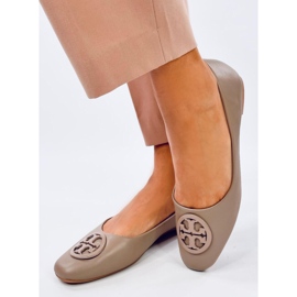 Irvina Khaki elegantne balerinke bež 2