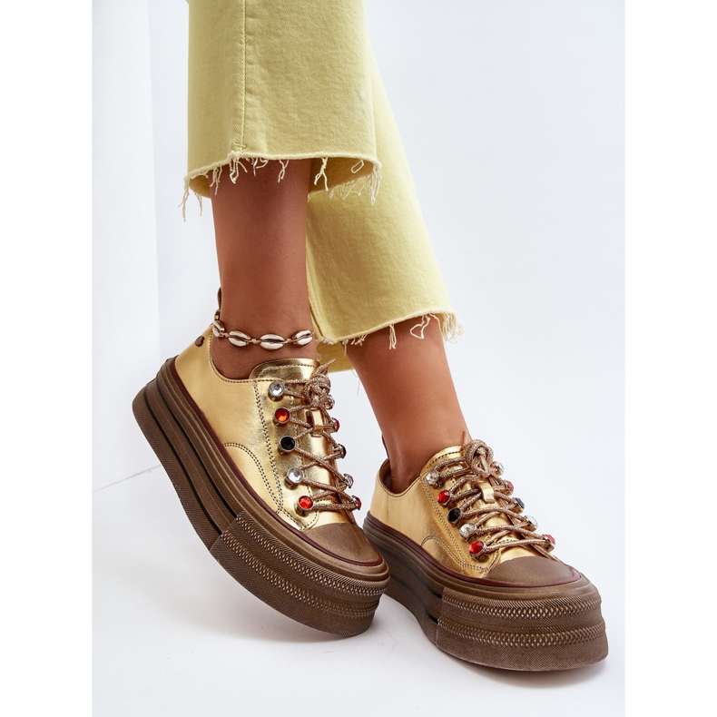 Ženske tenisice s platformom GOE NN2N4055 zlatne zlatni 1