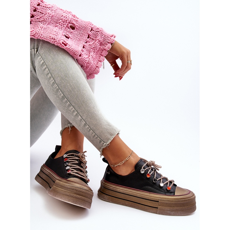 Ženske tenisice s platformom GOE NN2N4053 crne crna 1