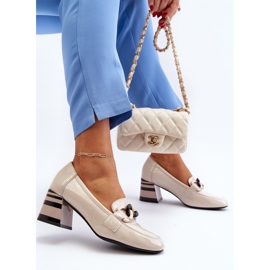 Vinceza Lakirane cipele s lancem, bež Paliotte 1