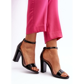 Crne Thakko sandale na visoku petu crna 2