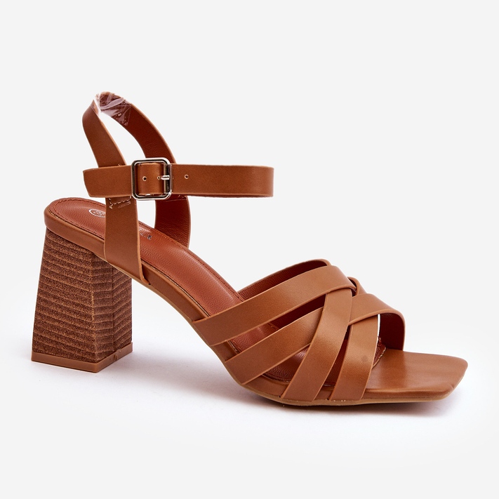 Ženske sandale na visoku petu Camel Opifiana smeđa 1