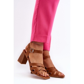 Ženske sandale na visoku petu Camel Opifiana smeđa 2