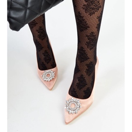 Bež visoke pete sa satenskim završetkom i Clemente kamenčićima 1