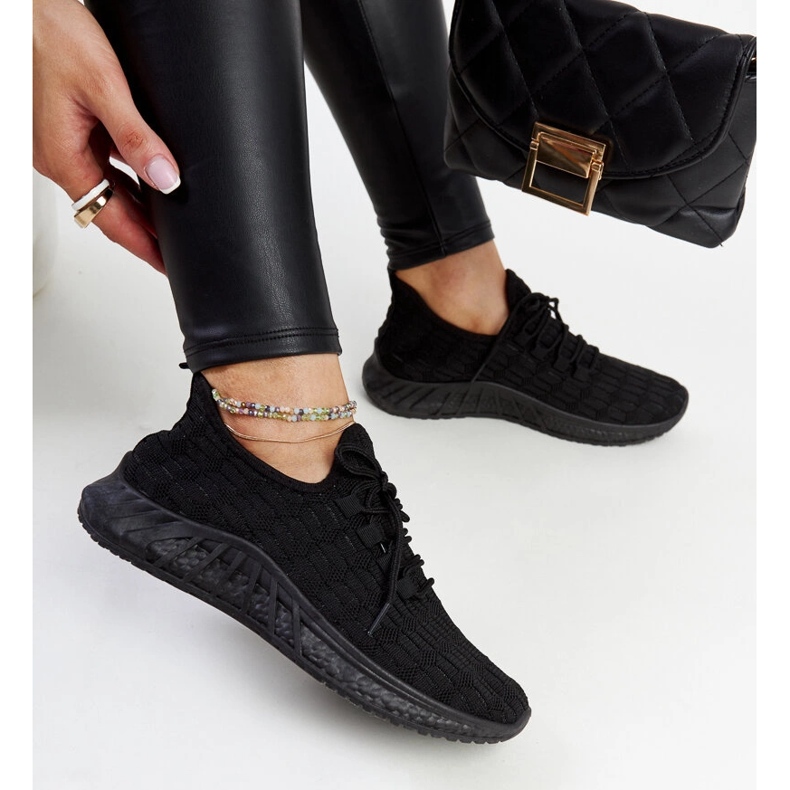 Tenisice Milena crne tkanine crna 1