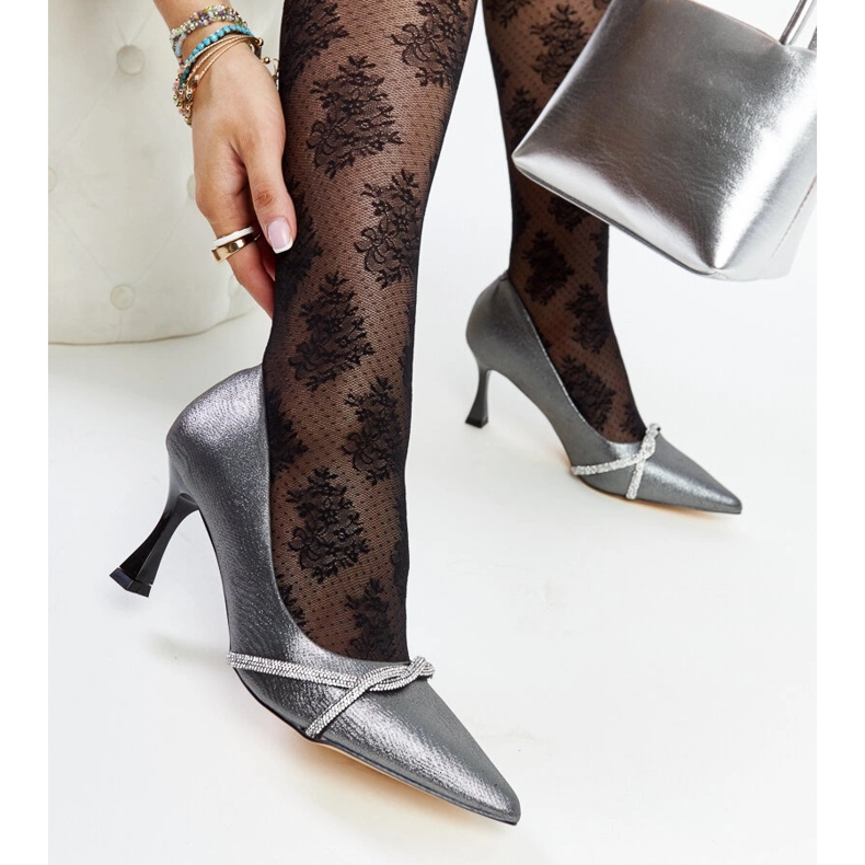 Grafitne štikle sa Zdenka ukrasom srebro 1