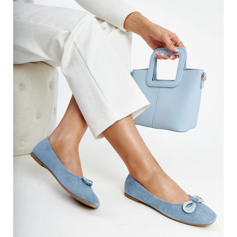 Plave balerinke s mašnom marke Gaillou plava 1