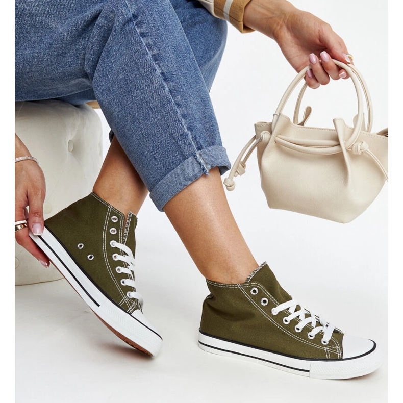 Tamnozelene Eliska visoke tenisice zelena 1